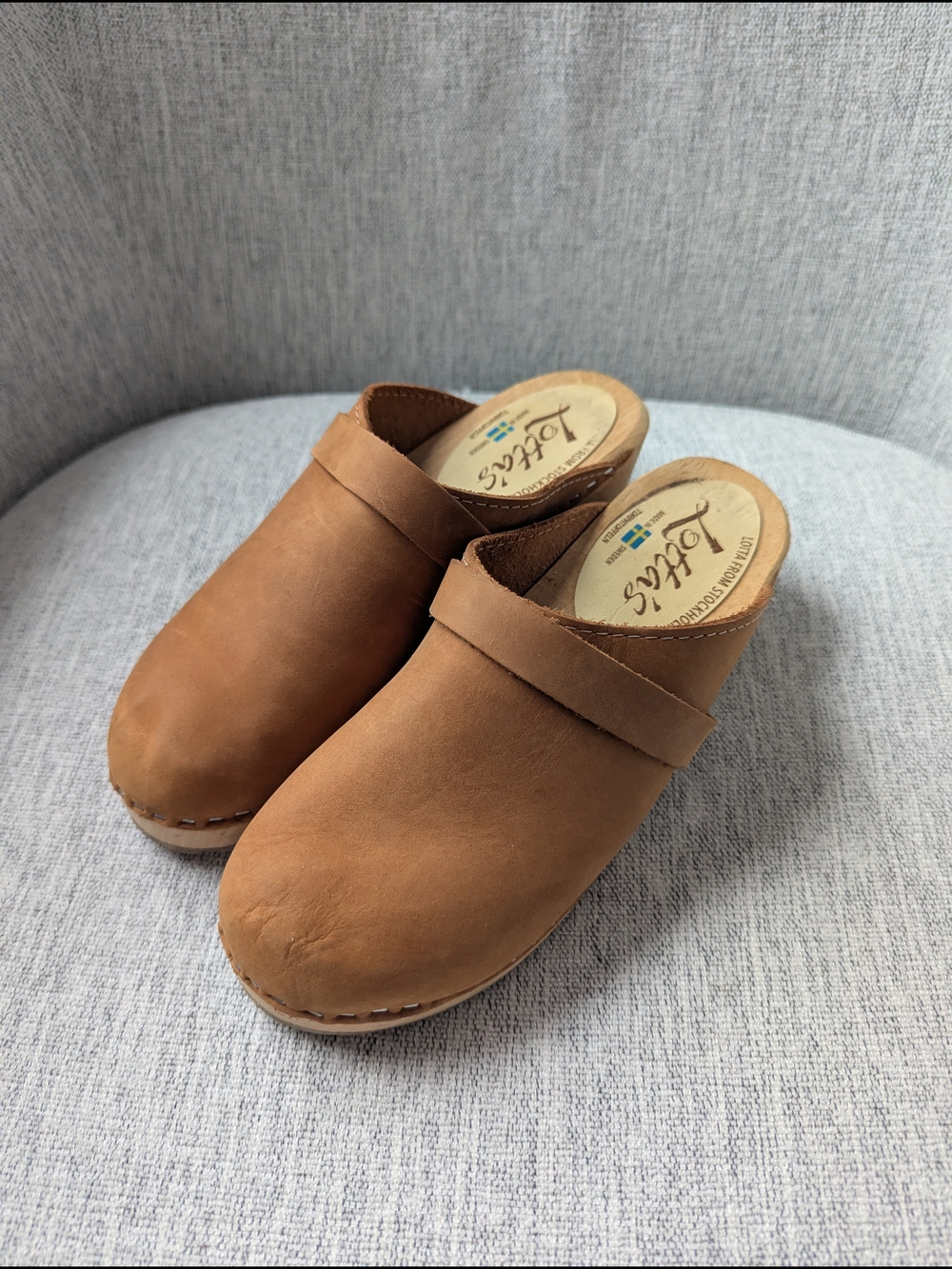 Lotta From Stockholm Tan Leather Clogs